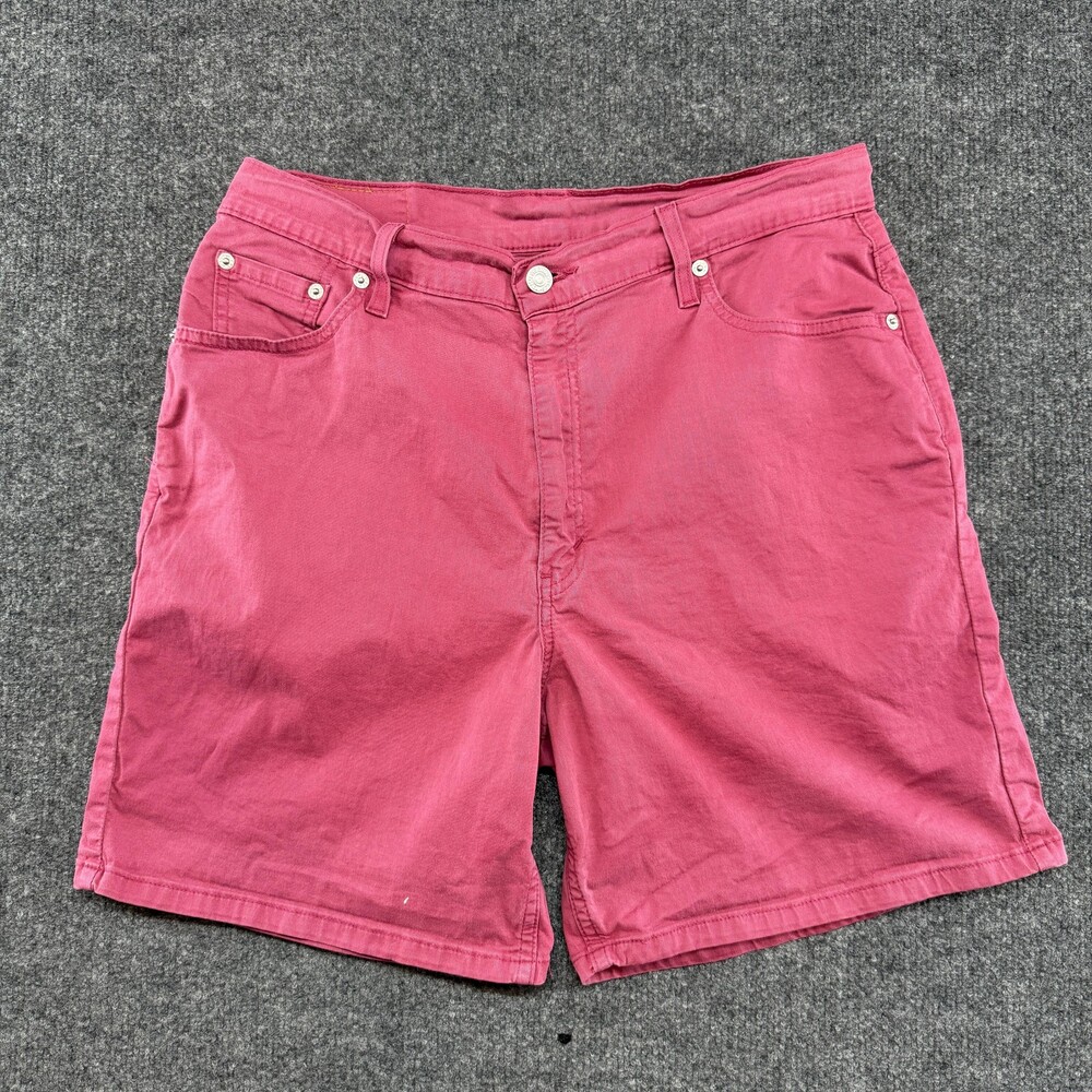 VTG Levi's Bermuda Shorts Womens 14 Pink Denim Stretch 5 Pocket Mid Rise 11/2001